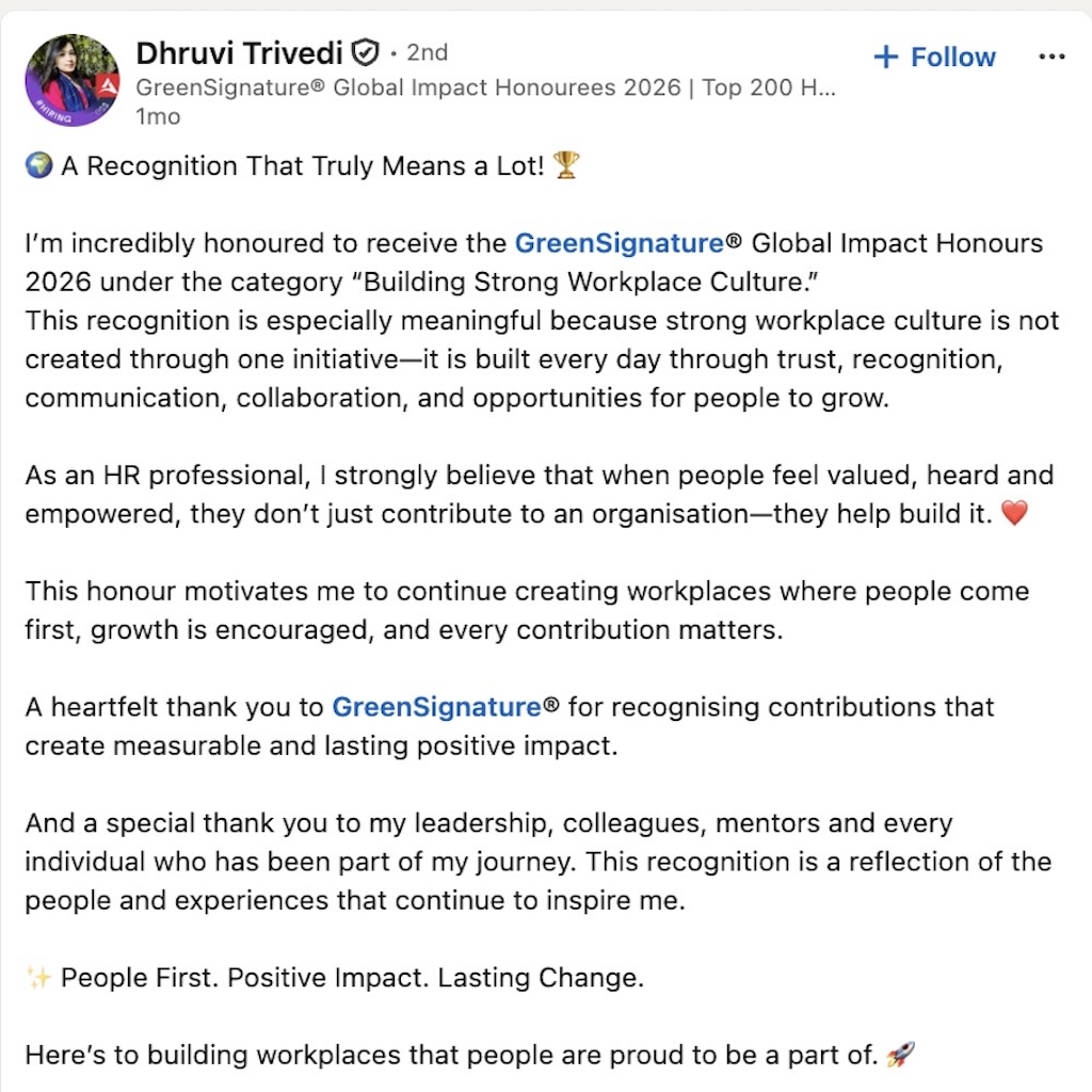 GreenSignature® impact story 2
